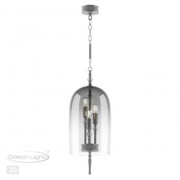 Odeon light exclusive 4882/3 NEO ODL_EX22 61 серебрист.с патиной/дымчатый/стекло Подвес E14 3*40W BELL  - 5 купить